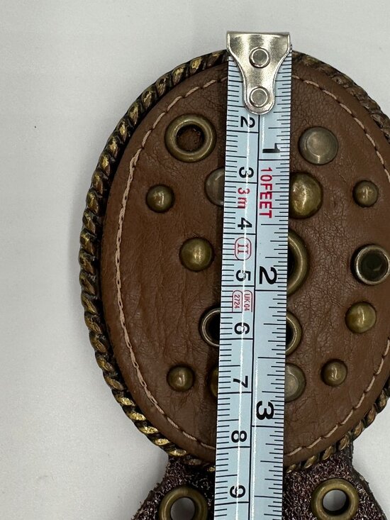 RALPH LAUREN Oval Disk Concho Leather Belt Womens Size Small? Western Made USA main image 6